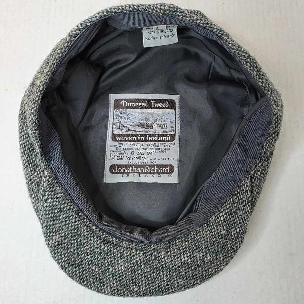 JONATHAN RICHARD Donagel Tweed Woven Cap Large. Vintage - Picture 6 of 12